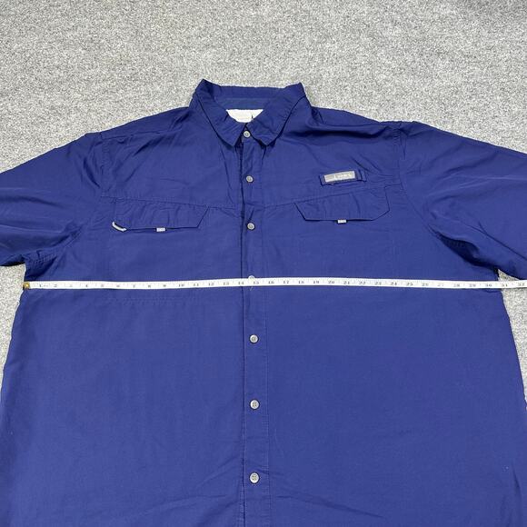 Habit Blue Short Sleeve Button Front Outdoor UPF 40+ Fishing Shirt Size 3XL - Picture 5 of 7